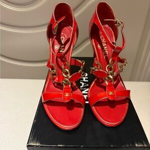 Chanel Red Women's Sandals